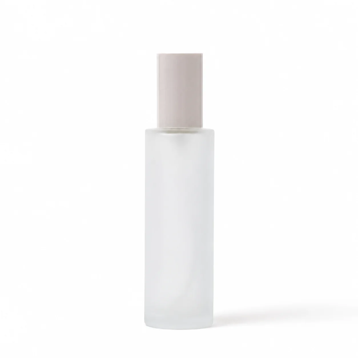 100ml Frosted Glass Bottle with White Pump & Lid
