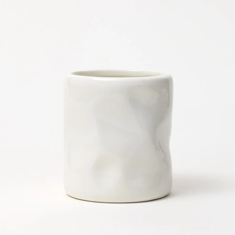 200ml White Ceramic Wave Jar