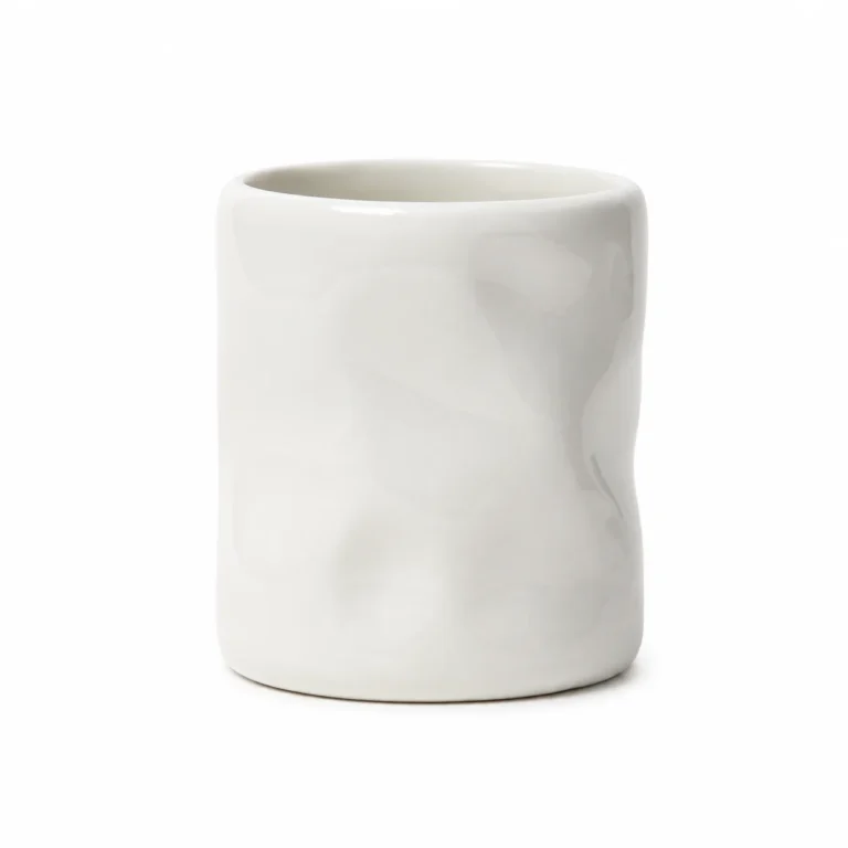 200ml White Ceramic Wave Jar