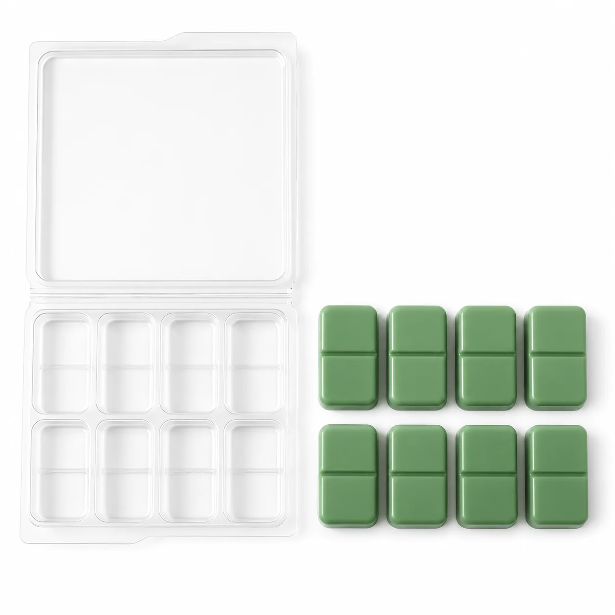 Split 8 Cavity Wax Melt Clamshell