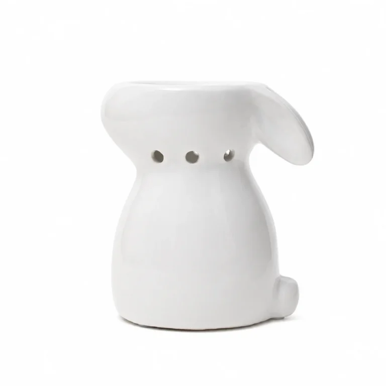 White Ceramic Bunny Burner