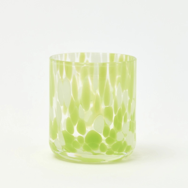 30cl Green Confetti Candle Glass