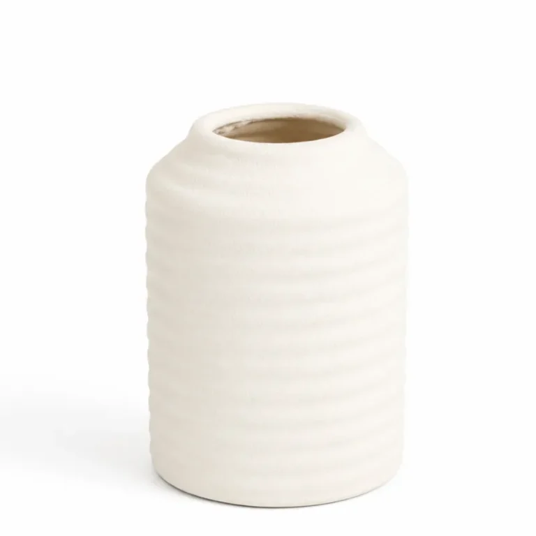 200ml Matte White Ceramic Ribbed Diffuser