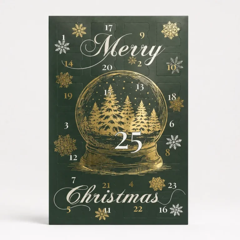 2026 Christmas Snow Globe Gold Foil, Advent Calendar