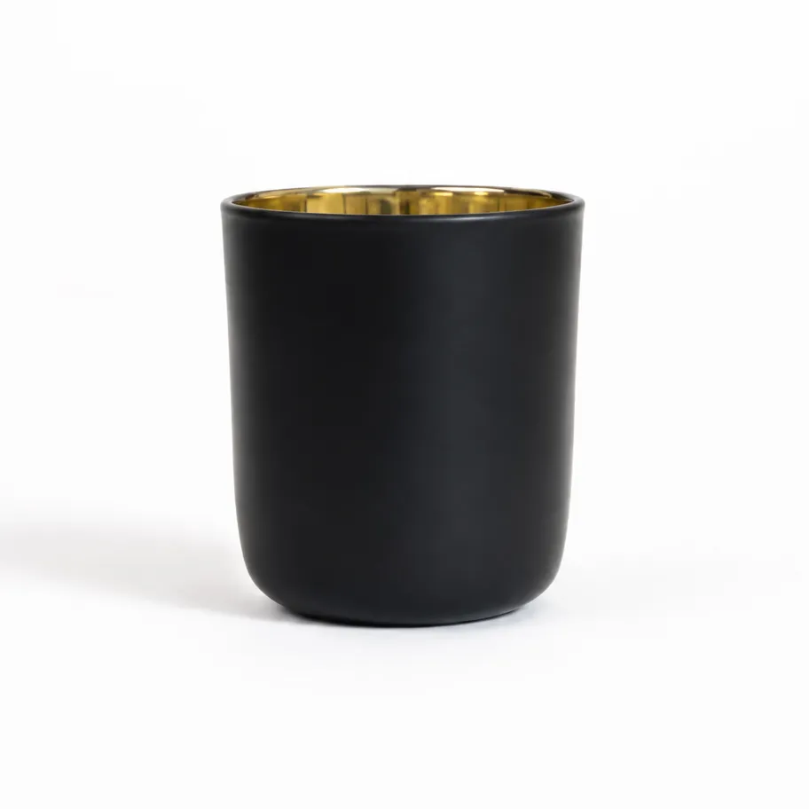 30cl Electro Gold/Black Matte Curved Glasses - Box of 6